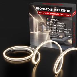 Shine Decor Neon LED Streifen 1m, AC 230V IP65 Wasserdicht LED Band, 120 leds/m Flexible LED-Neon Lichterketten für Home Decoration Küche Garten Beleuchtung (1M, Neutralweiß)