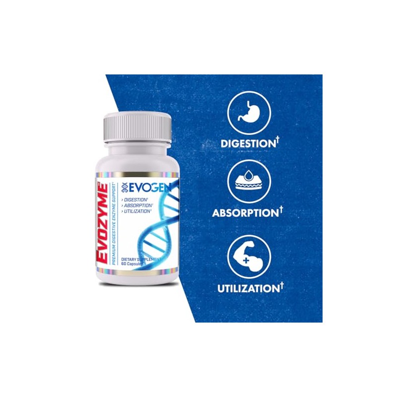 Evogen Evozyme - Enzimas Digestivas Premium para Mujeres y Hombres