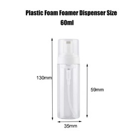 4PCS 60ML/2oz Plastic Foam Dispenser Pump Bottles Refillable Empty Travel Hand Foaming Soap Shampoo Facial Cleanser Dispensers Container Holders for Home or Travel (Clear)