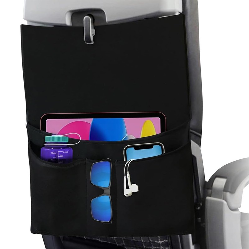 QOOWFEANIG Airplane Pocket Organizer, In Flight Seat Back Organizer Bag,Tray
