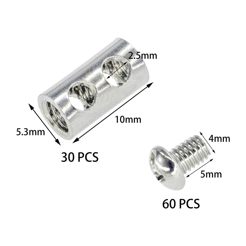 30 PCS Wire Rope Clips,2mm Wire Lock Accessories