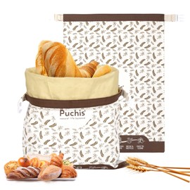 Beeswax Bread Bags for Homemade Bread & Sourdough, Elegant 2-Pack XL Reusable Cotton Bread Storage Bags, Beeswax Lined, Freezer Safe 17×13 in – PUCHIS