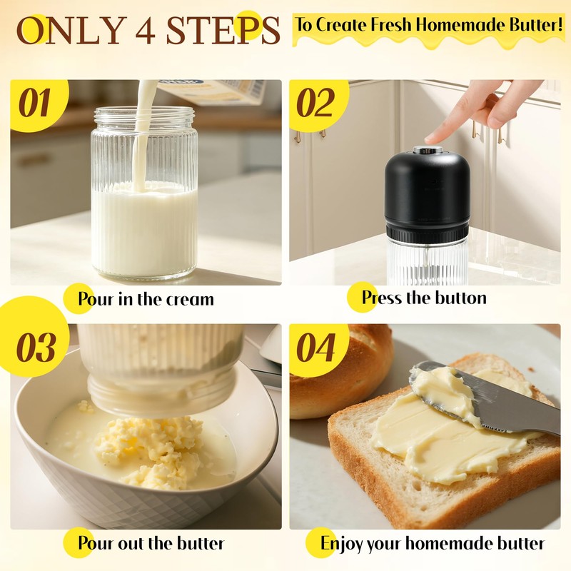 Electric Butter Churn, One-Touch Butter Maker for Homemade Fresh Butter