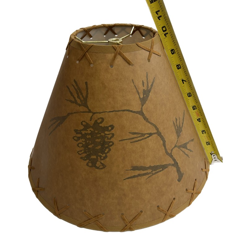 Rustic Oiled Craft Paper Laced Pine Cone Scene Lamp Shade