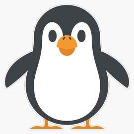 Cute Penguin Graphic Design Love Friend Happy Vinyl Waterproof Sticker Decal Car Laptop Wall Window Bumper Sticker 5"