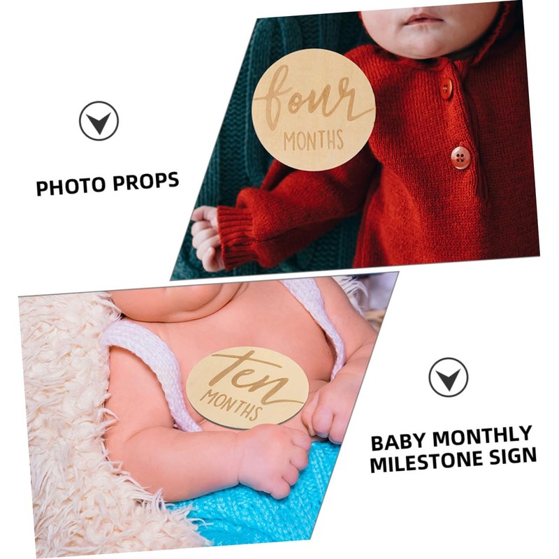 Kisangel 12 pcs Double Sided Round Monthly Milestone Markers Growth