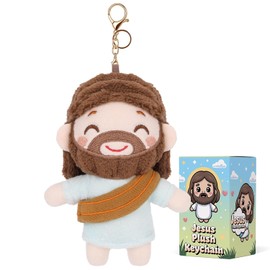 FunisFun - Llavero de peluche de Jesús, mini muñeca de peluche de Jesús, idea de regalo divertida para bautizo, Pascua, Navidad, fiesta cristiana