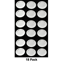 2" Round Plastic Louver Soffit Air Vent Reptile Screen Grille Cover Multiple Colors/Quantities (18, White)