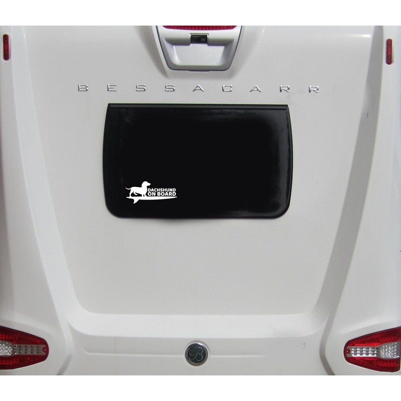 Dachshund on Board Fun Waterproof Sticker - Long Lasting -