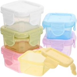 NUOLUX Fruit Case, Bento Boxes, Condiments, Sauces, Storage Bento Box, 60ml Capacity, Small, Storage Containers, Food, Airtight, Condiments, Food Containers, Square, 2.6 x 2.6 x 1.6 inches (6.5 x 6.5