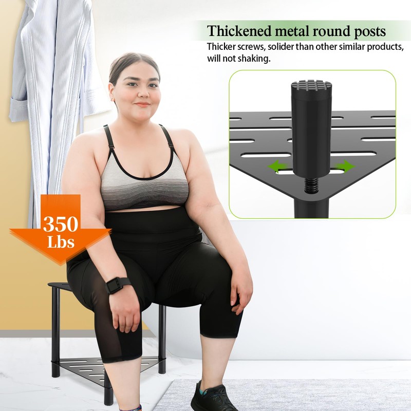 IBosins Corner Shower Stool Shower Foot Rest for Shaving Legs