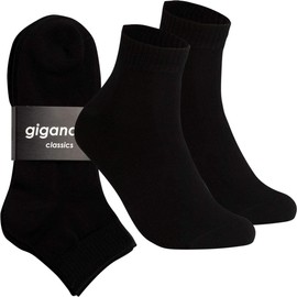 gigando Short quarter socks men's cotton 5,10,20 pairs in value pack, breathable short socks for everyday wear, sports and leisure, no seam, also in plus size XL 39-42, 43-46, 47-49, Black - 5 Pairs
