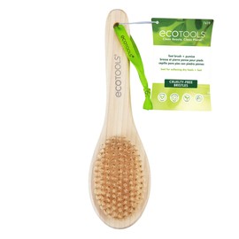 EcoTools Foot Brush & Pumice, Cleansing & Exfoliating Foot Scrubber, Cruelty-Free & Dense Bristles for Deep Exfoliation, Removes Dead Skin Cells, for Dry Feet, Vegan & Cruelty-Free, 4 Count