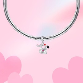 Alstade Love Shopping Charm 925 Sterling Silver Charms fits Bracelets and Necklace Pendant Bead Charms Jewelry Present for Women Family Friends