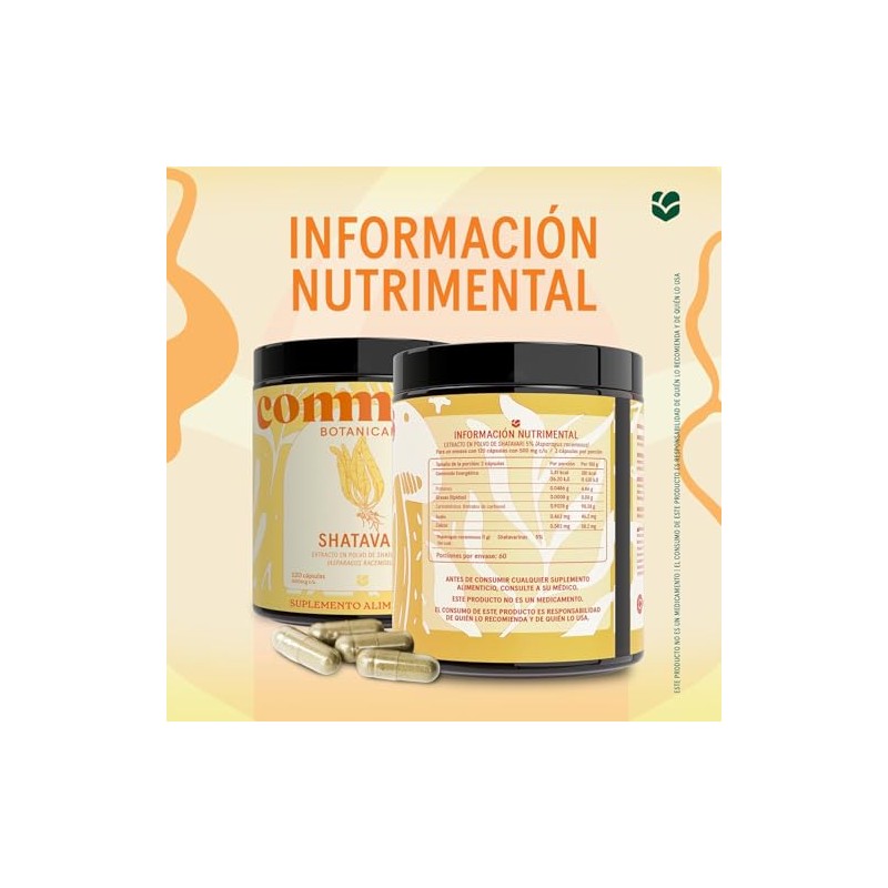 Hongo Shatavari Adaptógenos 120 Cápsulas Suplemento Natural Apoya Sistema Reproductivo
