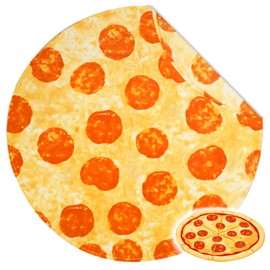 Bnuitland Pizza Funny Blanket, 300 GSM Double Sided Giant Novelty Realistic Food Blanket with Pouch for Adults and Kids, Super Soft Flannel Throw