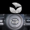 FERVORRAY Bling Steering Wheel Logo Cap Decals Decorative Diamond Emblem