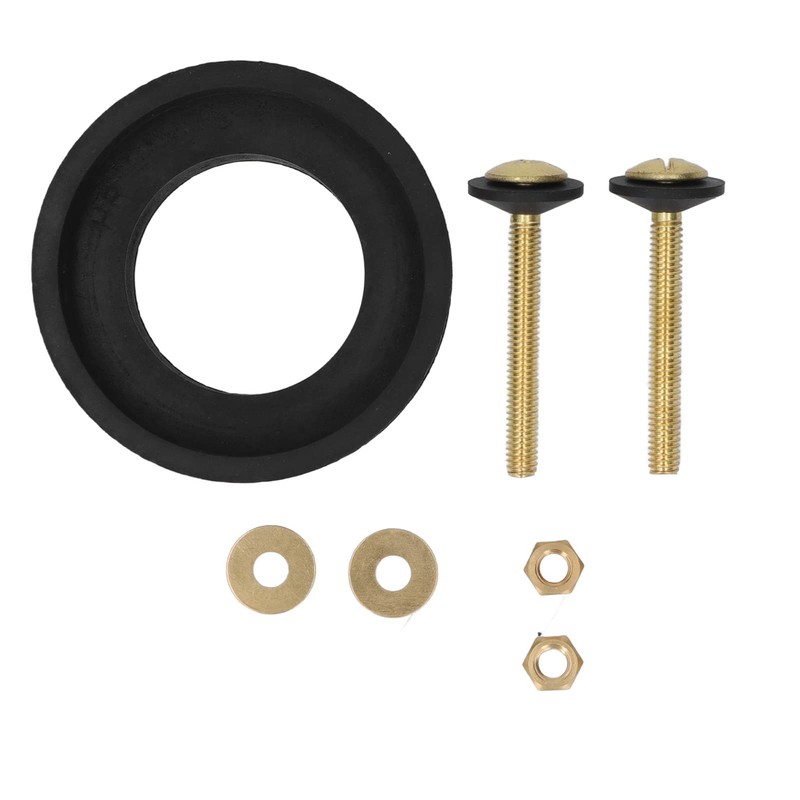 Toilet Tank Bowl Sealing Gasket Rubber Brass Repair Kit Bathroom