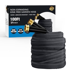 Haeteir 2025 Upgraded 100FT Non-Expanding Garden Hose, Lightweight, Flexible Ultra-Light Water Hose, Burst-Resistant, Lead-Free, Anti-Kink, High-Pressure