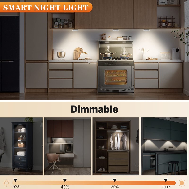 Warm Color LED Closet Lights Motion Sensor Step Light, USB