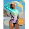 ATTRACO Swim Rash Guard Womens Swimsuit Long Sleeve Swim Tops