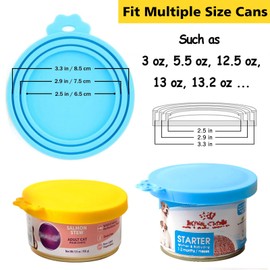 Comtim Can Covers for Pet Food Cans, Silicone Dog Cat Food Can Covers Lids and Multi-Function Cat Food Spoon for Canned Wet Food