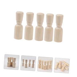 Operitacx 12pcs Wooden Children's DIY Playthings Painted Wooden Dolls Toy Creative Educational Smooth Surface Safe for Boys and Girls