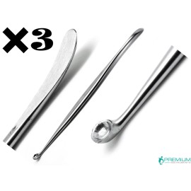 PREMIUM INSTRUMENTS 3 Pcs Surgical Penfield Dissectors # 1 Neuros 18cm Spine Premium Instruments