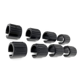 Design61 Clamping Shell Glides, Set of 8, Chair Glides, Floor Glides, Diameter 14-16 mm, without Pins, Floor Protectors, Noise-Dampening Cantilever Chair