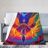 LUYIMAX Funny Fire Burning Rising Phoenix Bird Flannel Plush Throw