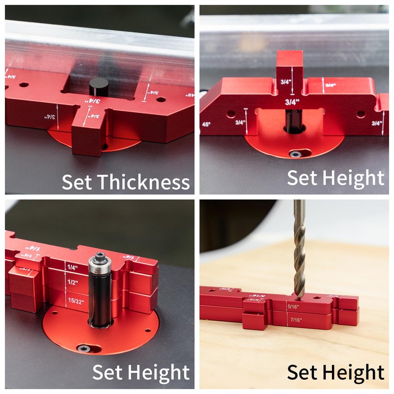 SIIIXS Router Table Setup Bars,14pcs Aluminum Precision Setup Blocks Height
