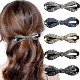 BetterJonny Barrettes Set of 5, Firmly Curled, For Adults, Bijou, Ribbon, Hair Clip, Hair Ornament, Clip, Stylish, Small, Elegant, Elegant, Everyday