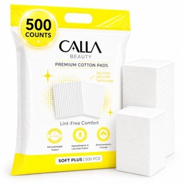 Soft Plus Almohadillas de algodón para cara, 500 unidades (400 + 100 extra), redondas de algodón de doble cara, reducción de pelusa, resistentes a des