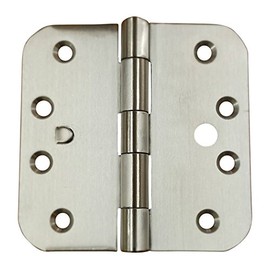 Security Door Hinges - Stainless Steel - 4 Inch with 5/8 Inch Radius - Security Tab - Arch Hole Pattern - 2 Pack