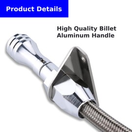 Firewall Mounted Stainless Flexible Oil Dipstick for Ford C4 C6 AOD 4R70W Transmission Fill in Style, Works with Ford F100