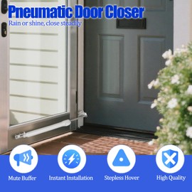 BoXtreamify Storm Door Closer&Screen Door Closer Kit, Equipped with Touch&Hold Function, Supports Adjustable Speed and Quiet Smooth Closing Action-for (Medium&Lightweight Storm Doors，Screen Doors