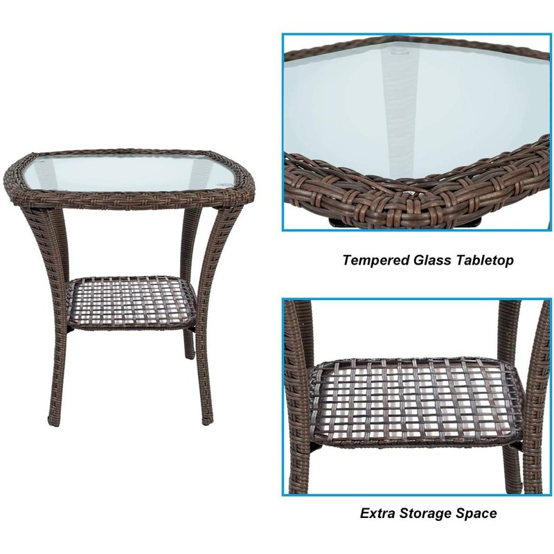 ATR ART TO REAL Outdoor Side Table, Indoor Outdoor Tempered