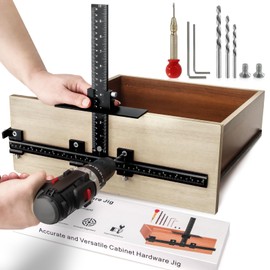 Cabinet Hardware Jig,Aluminum Alloy Cabinet Door Handle Jig for Handles and Pulls,Adjustable Drill Guide Cabinet Handle Template Tool of Door Drawer Front Knobs Handles and Pulls