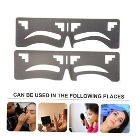 MERRYHAPY 10 Pcs Eyebrow Ruler Brow Mapping Eyebrow Makeup Tools Brow Guide Template Fake Eyebrow Shaping Template Makeup Stencil Brow Shaping Ruler Brow Stencil Black Stainless Steel