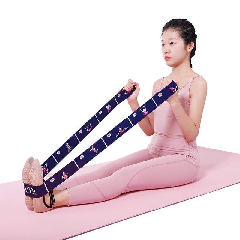 Stretch Band, Elastic Yoga Stretching Strap with 11 Loops for