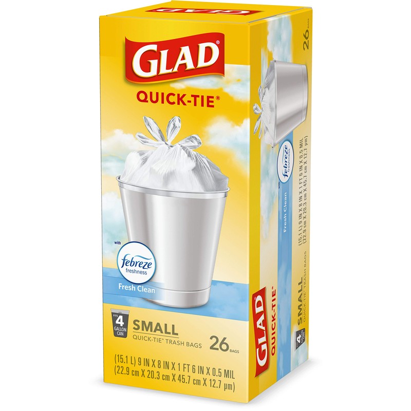 Glad Trash Bags, Small Garbage Bags - OdorShield 4 Gallon