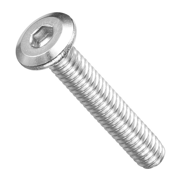 METALLIXITY Flat Head Hex Socket Cap Screws Bolts(1/4"-20x1-1/2) 30Pcs, 304