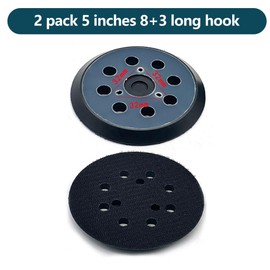 Pack of 2 Sanding Discs 125 mm Velcro Backing Pad for Makita, Sanding Plate 125 mm with Velcro, Accessories for Makita BO5041, BO5031, BO5021, M9204, Random Orbital Sander (8-Hole, 3-Eye)