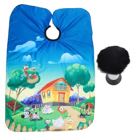 Outanaya Boy Girl Hairdressing Cape Hair Cutting Cape with Neck Duster Brush Comfortable Design for Boy Girl Lightweight and Easy to Use for Home and Salon Use