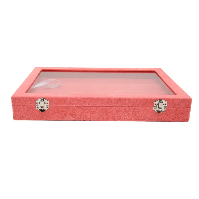 Pin Display Case Pink Large Elegant Solidwood Dustproof Glass Window