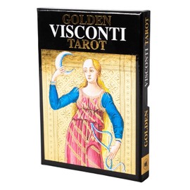 Tarot Cards, 22 Cards, Large Arcana, Tarot Divination, Golden Visconti Tarot, Hard Box, Japanese Instruction Manual Included (English Language Not Guaranteed)