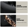 Leopard Steering Wheel Cover for Women, 15 Inch Leather, Brown