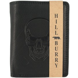 Hill Burry RFID Skull Wallet Leather Men's Wallet Portrait Format Black, black, Modern