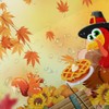 Viajar Thanksgiving Turkey Shower Curtain, Farmhouse Pumpkin Fall Autumn Harvest