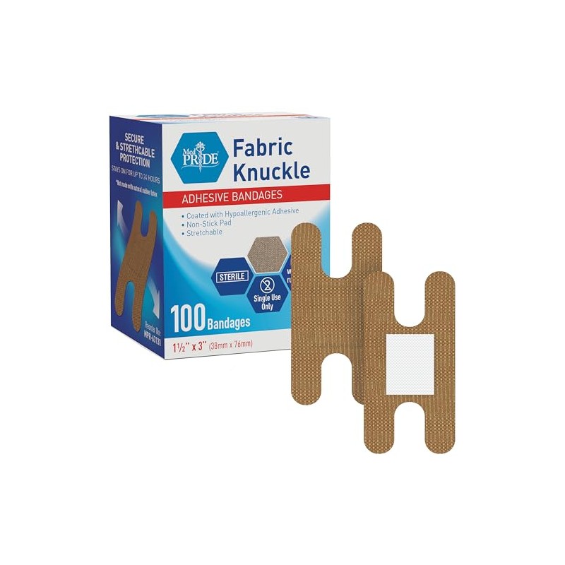 Med Pride Sterile Fabric Fingertip and Knuckle Bandages - 100